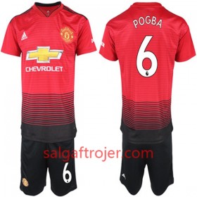 Manchester United Fodboldtrøjer Paul Pogba 6 Børn Hjemmebanesæt 2018/19 Kort ærmer